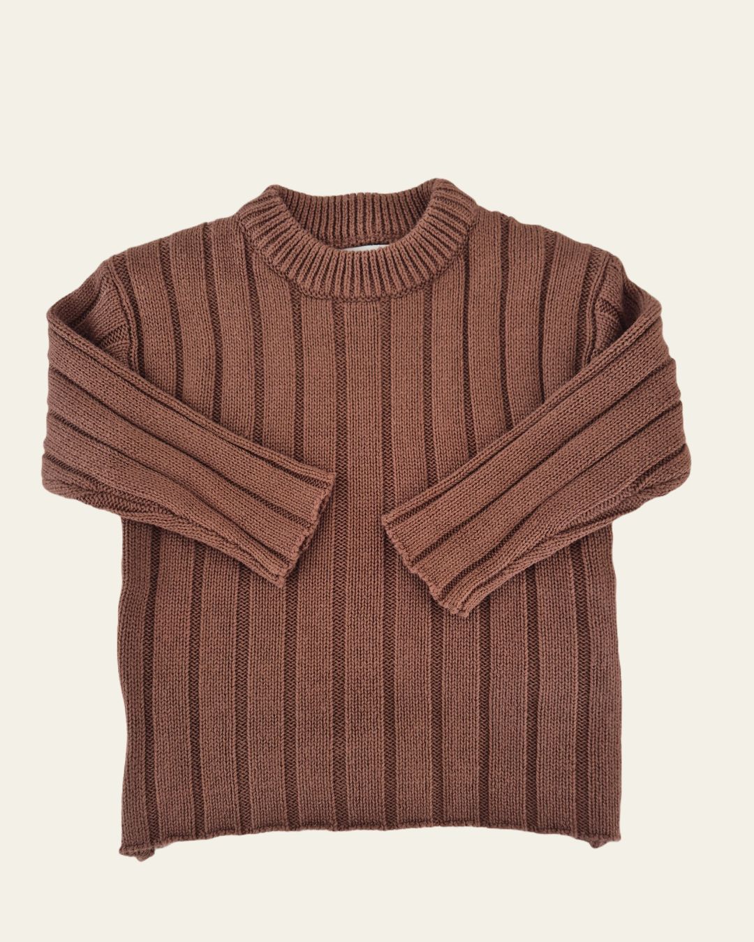 Wide Ribbed Knit Jumper | Cacao