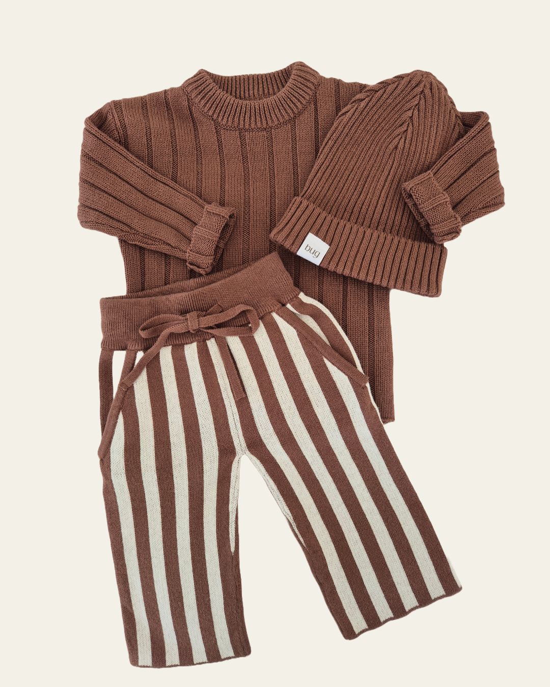 Wide Leg Stripe Pants | Cacao