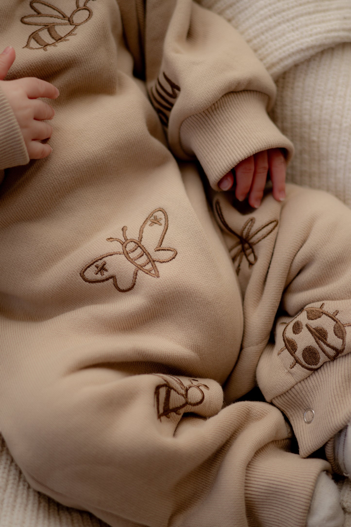 Honey Beige Bugs Romper