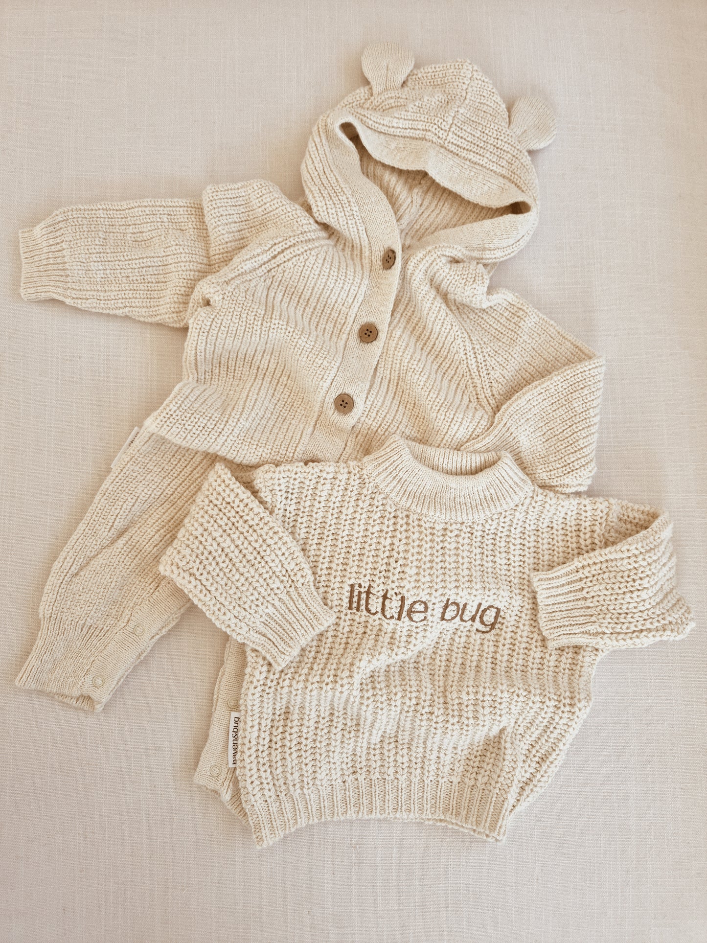 Little Bugs Bear Romper - Milk