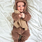 Cocoa Bear Romper, Booties and Bunny Comforter