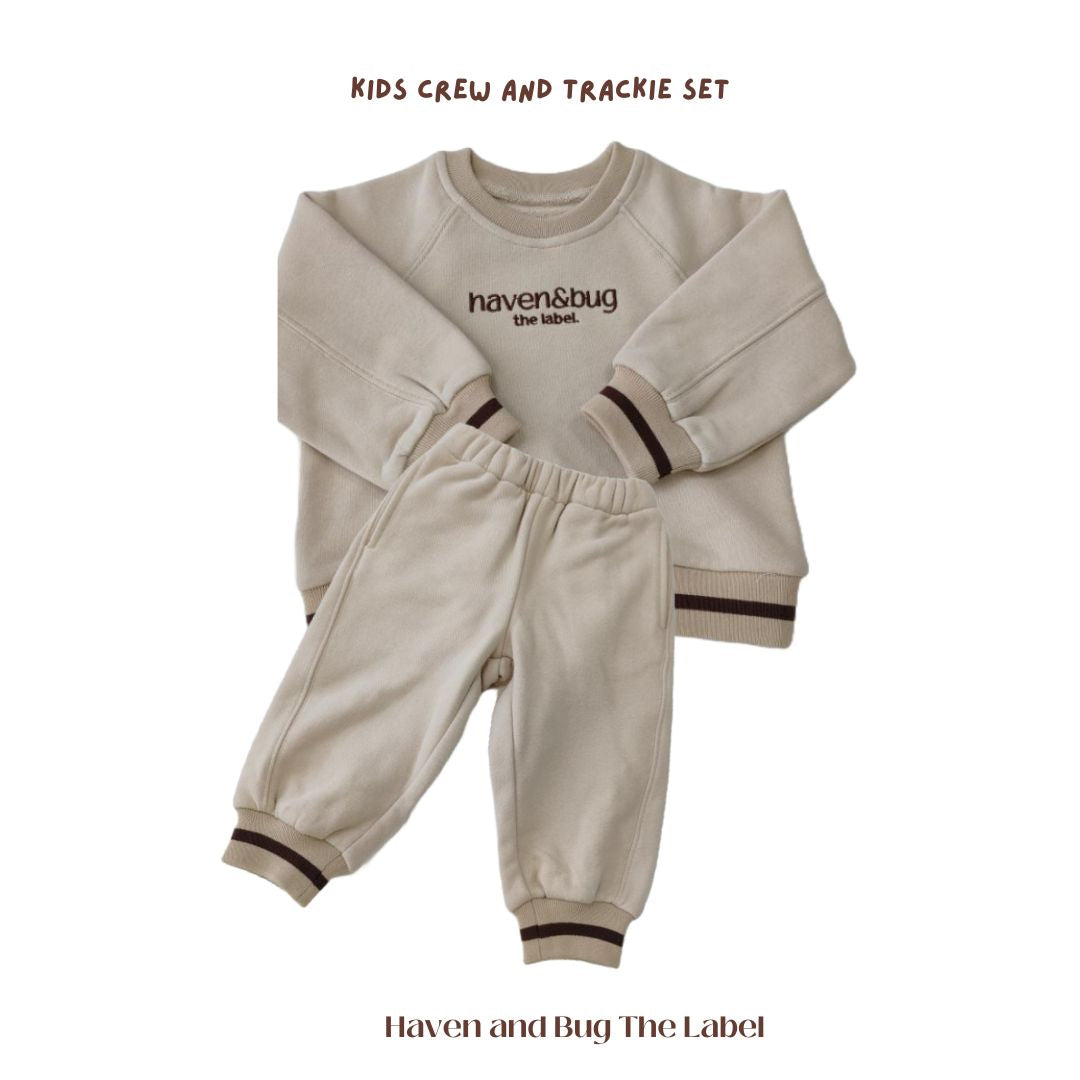 Kids Trackie and Crew Set | Bone