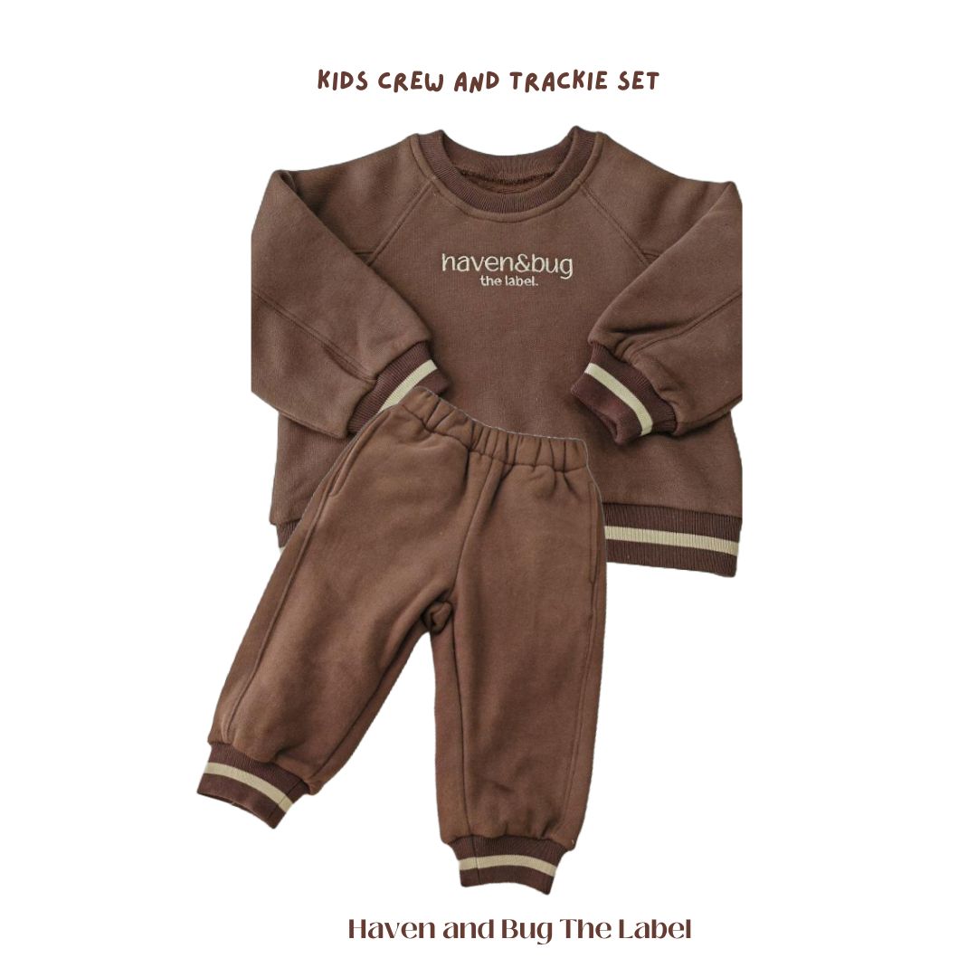 Kids Trackie and Crew Set | Cacao