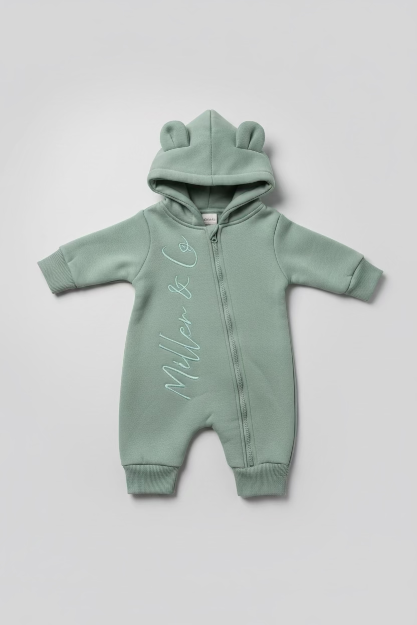 Miller & Co signature bear ear romper