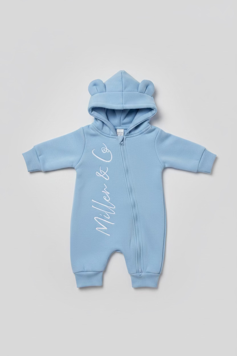 Miller & Co signature bear ear romper