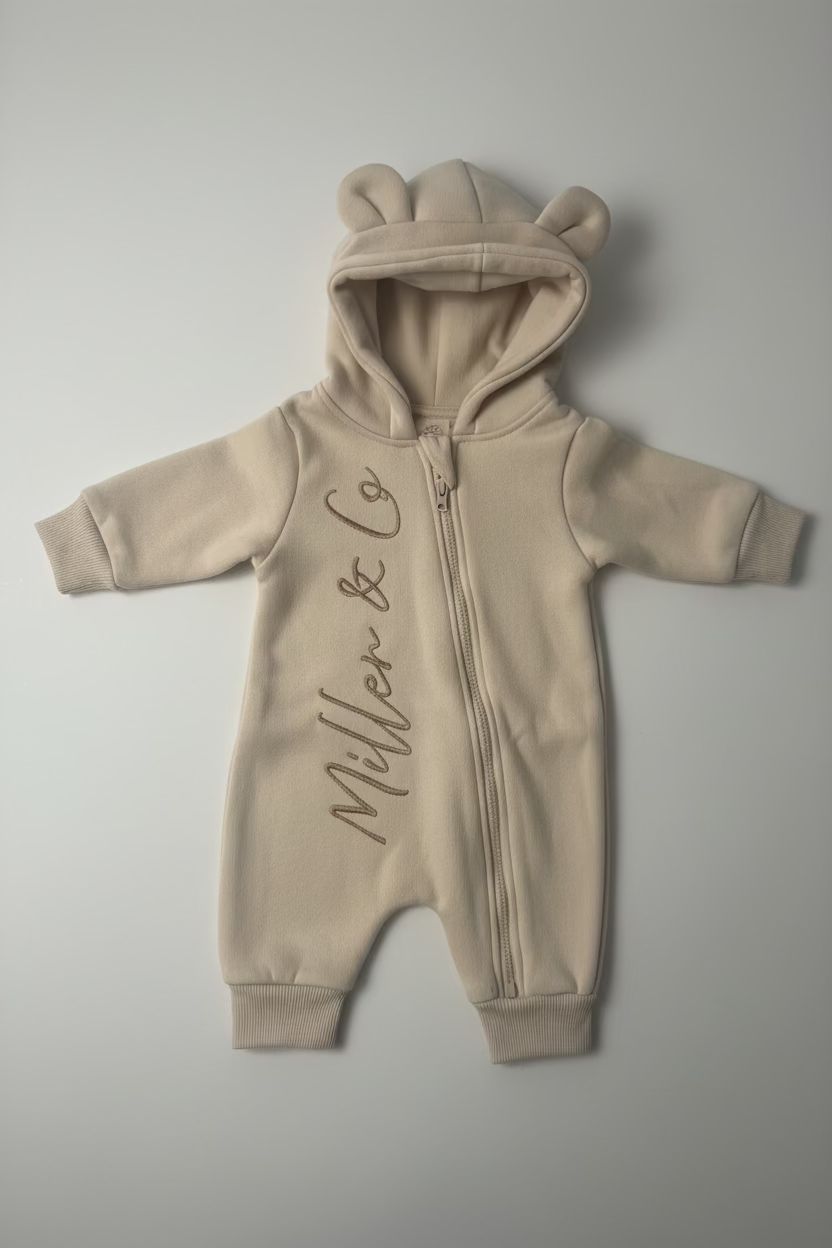 Miller & Co signature bear ear romper