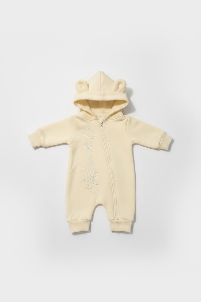 Miller & Co signature bear ear romper