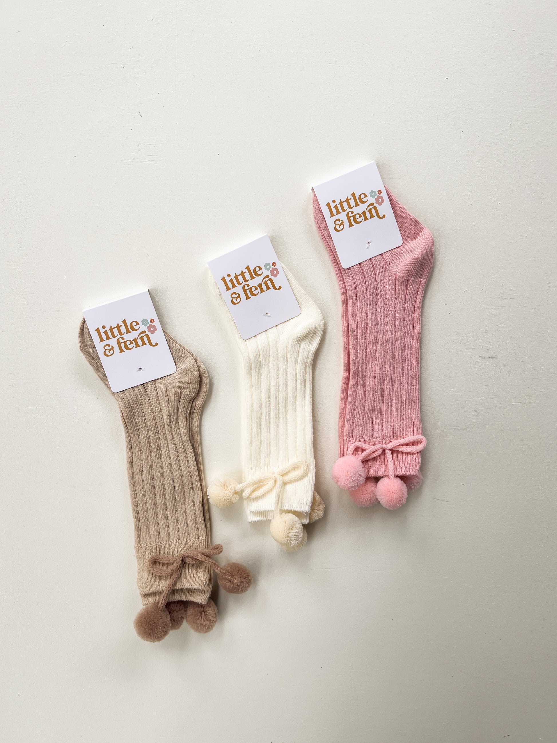 Little and Fern Pom Pom Socks havenandbug