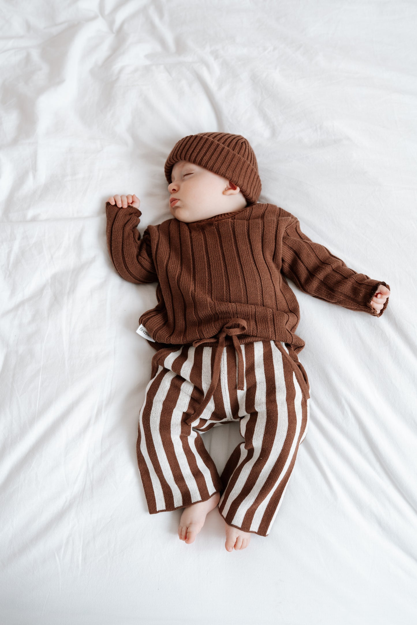 Wide Leg Stripe Pants | Cacao