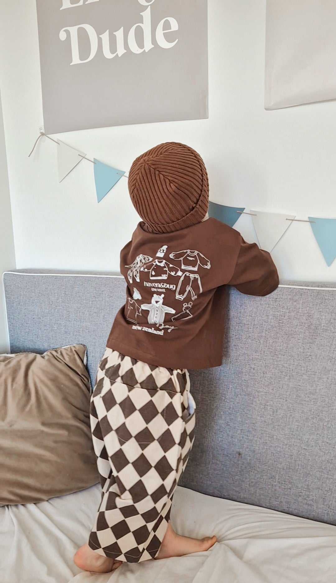 Cocoa Check Canvas Pants