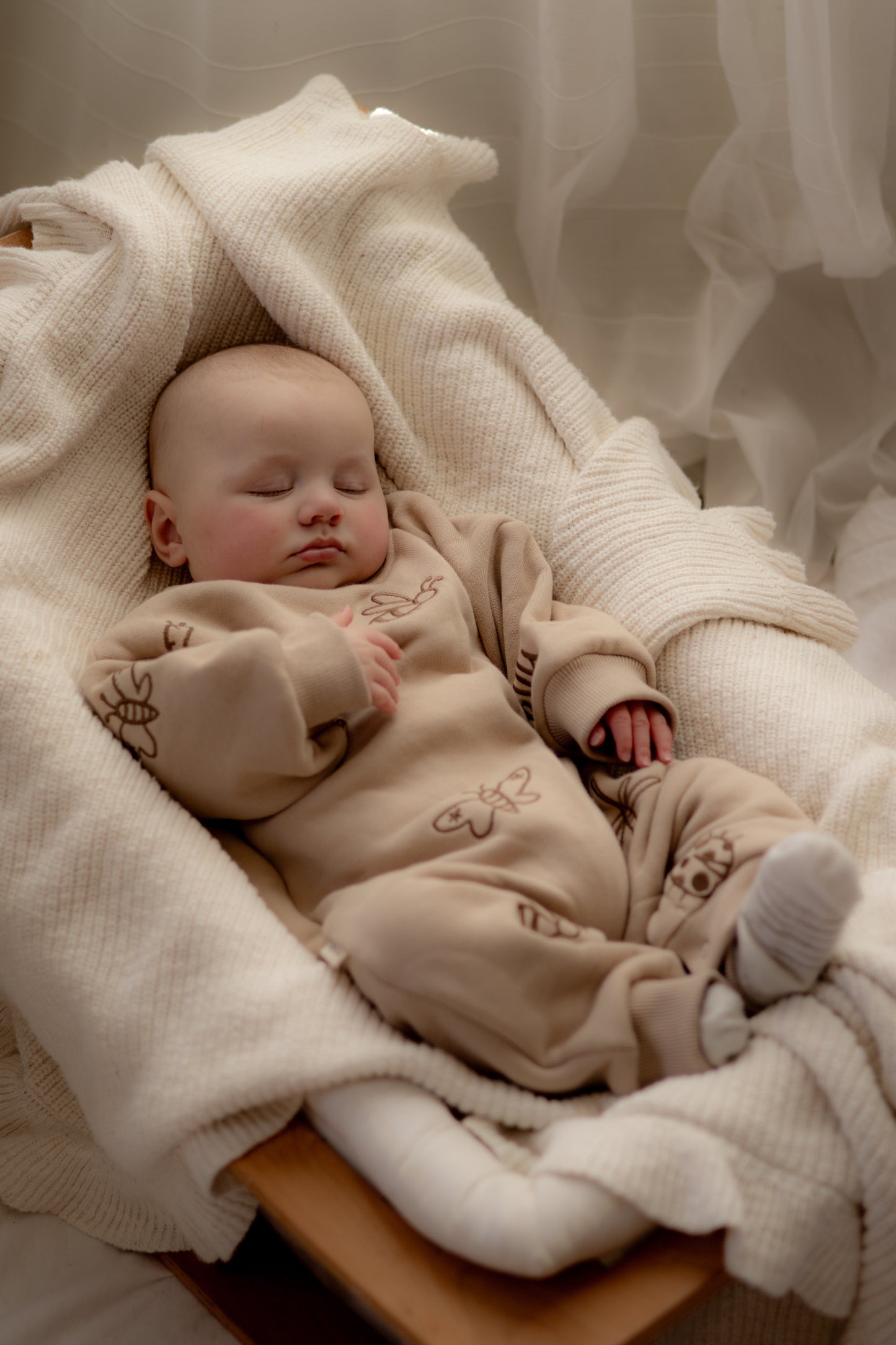 Honey Beige Bugs Romper