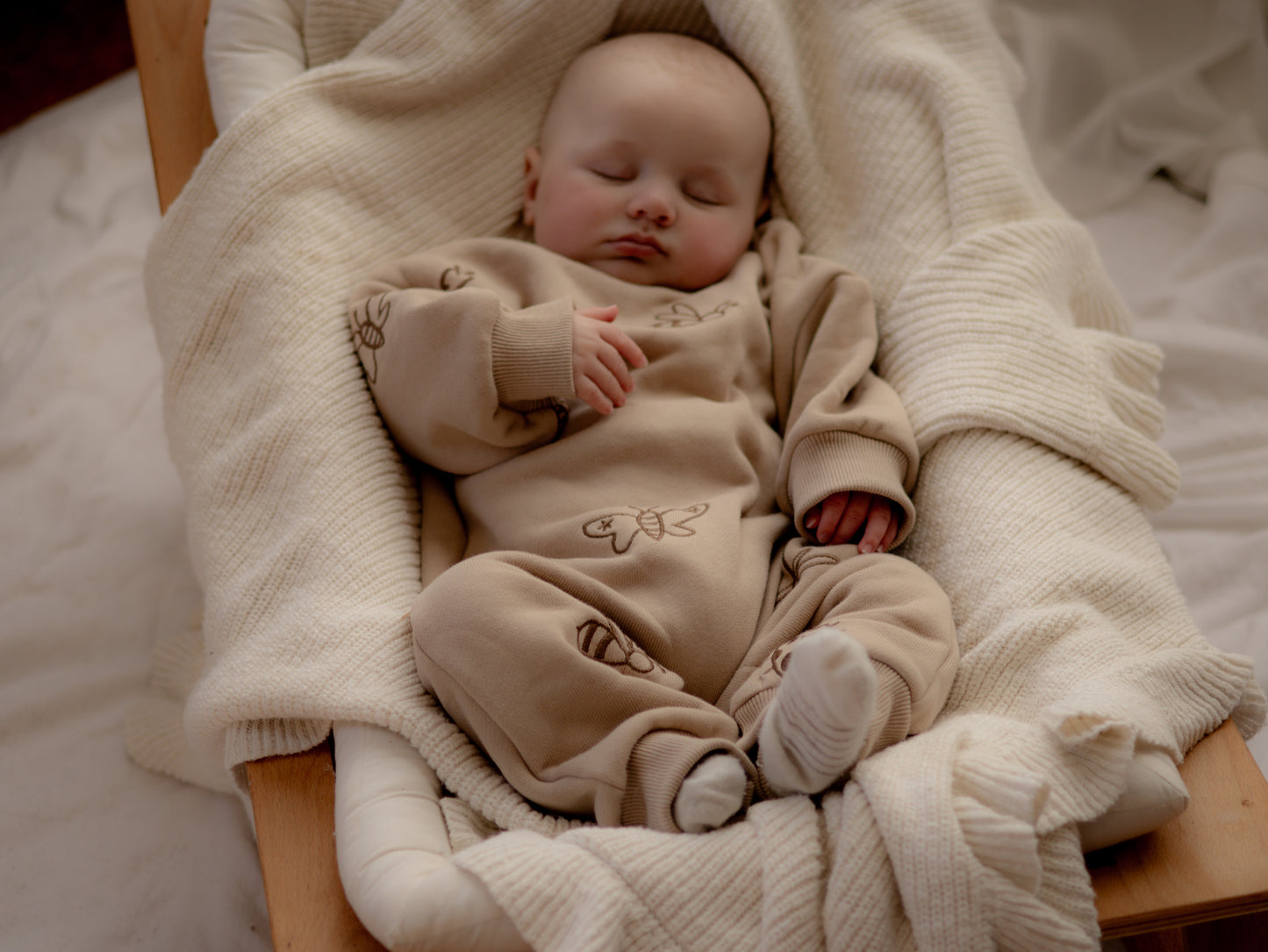 Honey Beige Bugs Romper