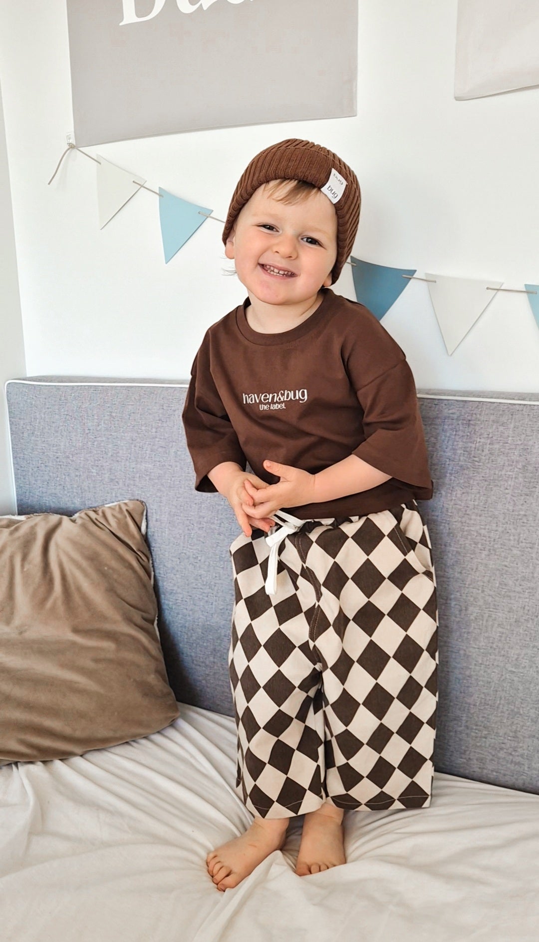 Cocoa Check Canvas Pants